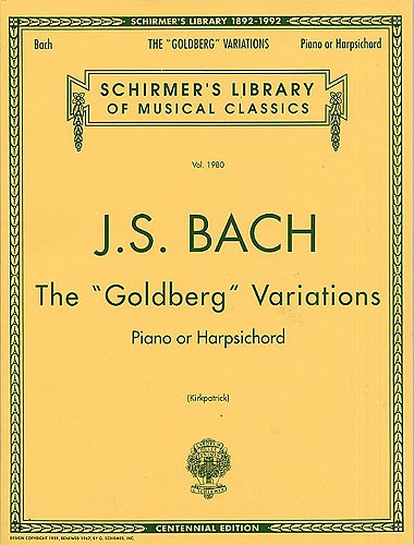 SCHIRMER J.S. BACH THE GOLDBERG VARIATIONS - HARPSICHORD