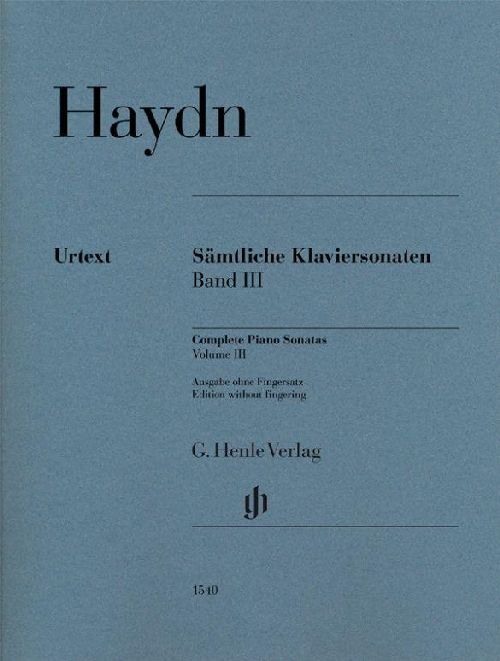 HENLE VERLAG JOSEPH HAYDN - COMPLETE PIANO SONATAS VOLUME III W/O FG PB.
