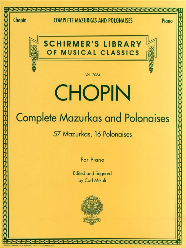 HAL LEONARD CHOPIN FREDERIC - COMPLETE MAZURKAS AND POLONAISES - PIANO SOLO