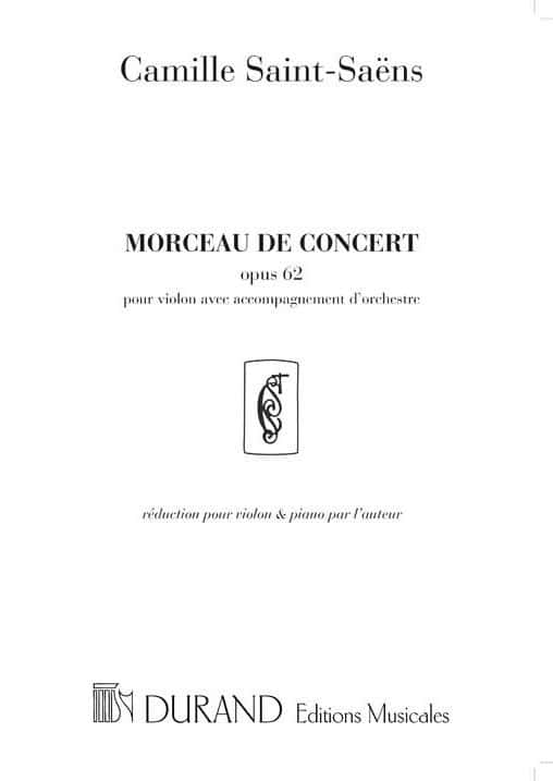 DURAND SAINT SAENS C. - MORCEAU DE CONCERT - VIOLON ET PIANO