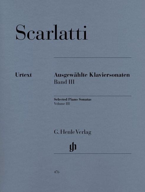 HENLE VERLAG SCARLATTI D. - SELECTED PIANO SONATAS, VOLUME III