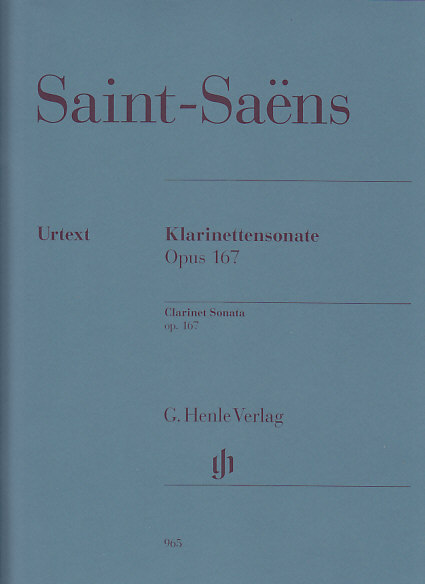 HENLE VERLAG SAINT-SAENS CAMILLE - KLARINETTENSONATE OP.167
