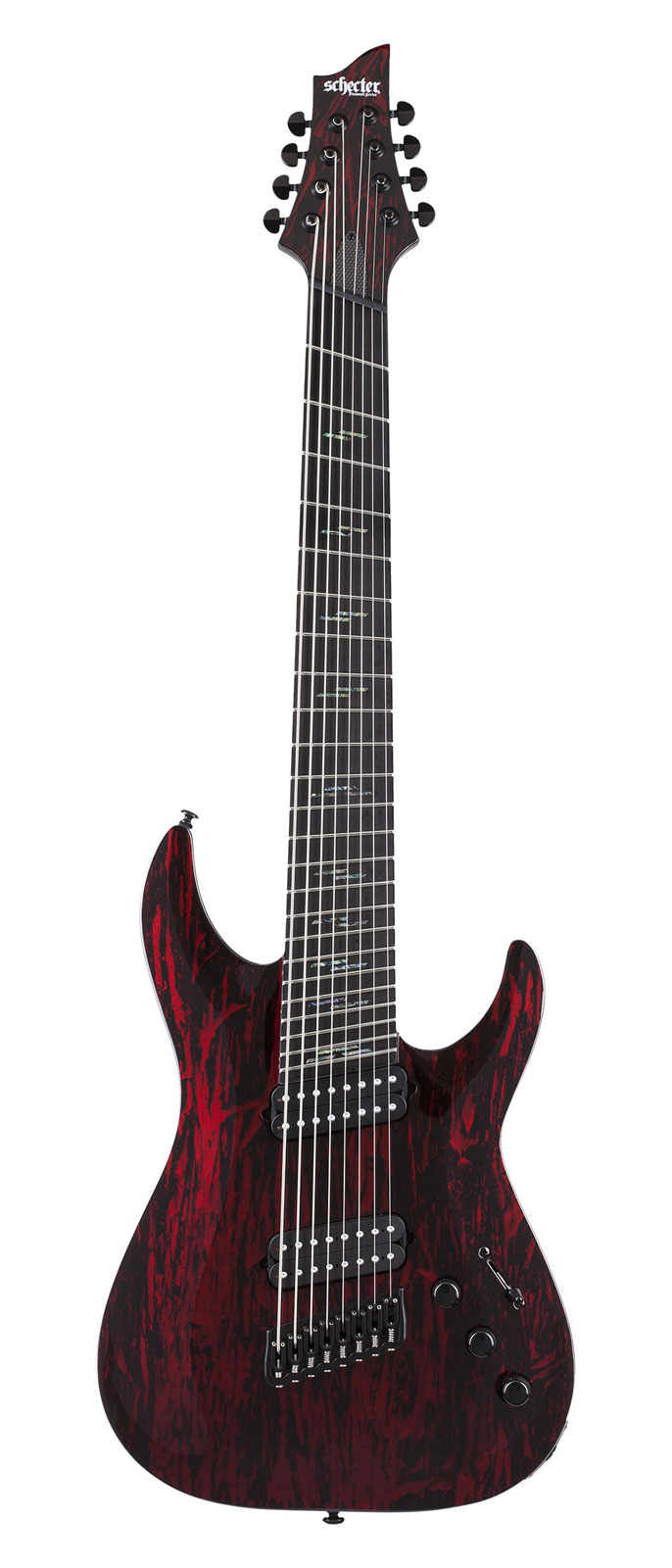 SCHECTER C-8 MS SILVER MOUNTAIN BLOOD MOON