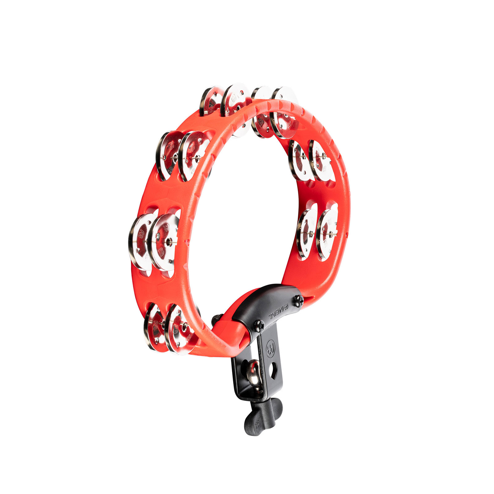 MEINL PERCUSSION HEADLINER SERIES MOUNTABLE ABS TAMBOURINE, DUAL ROW, RED, STAINLESS STEEL JINGLES