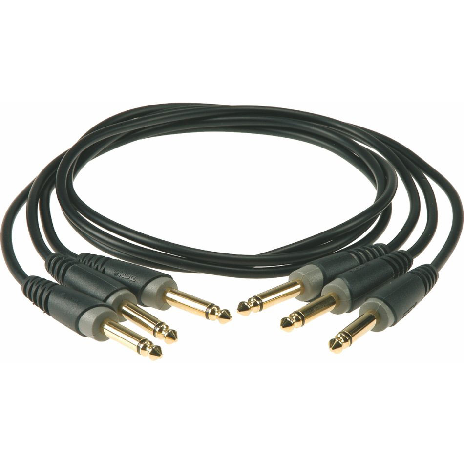 KLOTZ PP-JJ0015 3 PC. PEDAL PATCHER BLACK 15CM JACK 2P./JACK 2P. GOLD 