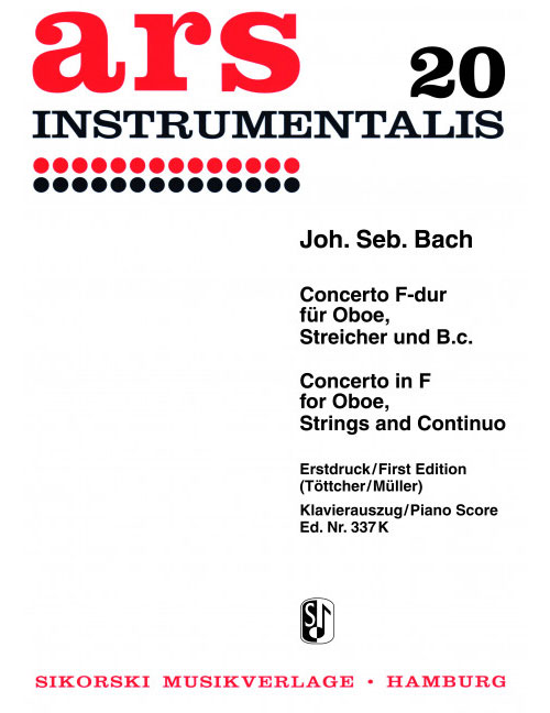 SIKORSKI BACH J. S. - KONZERT F-DUR NACH BWV 1053 - HAUTBOIS ET PIANO