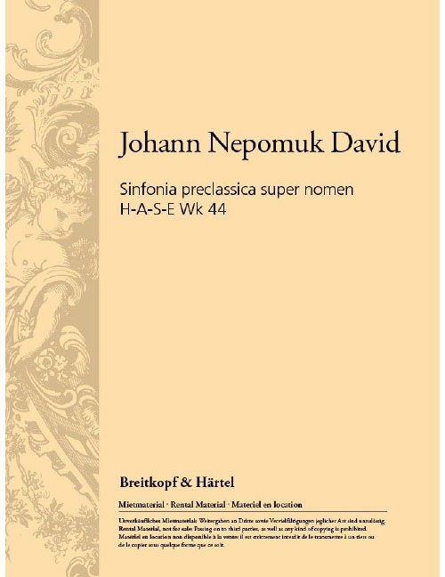 EDITION BREITKOPF DAVID JOHANN NEPOMUK - SINFONIA PRECLASSICA WK 44 - ORCHESTRA