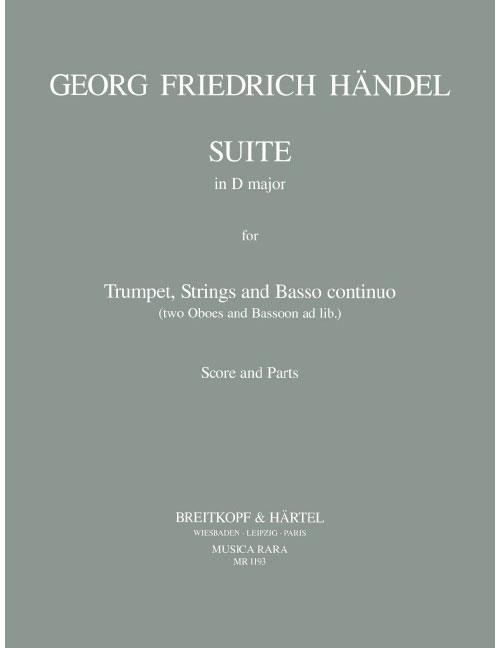 EDITION BREITKOPF HAENDEL G.F. - SUITE IN D - TRUMPET, STRINGS, BASSO CONTINUO