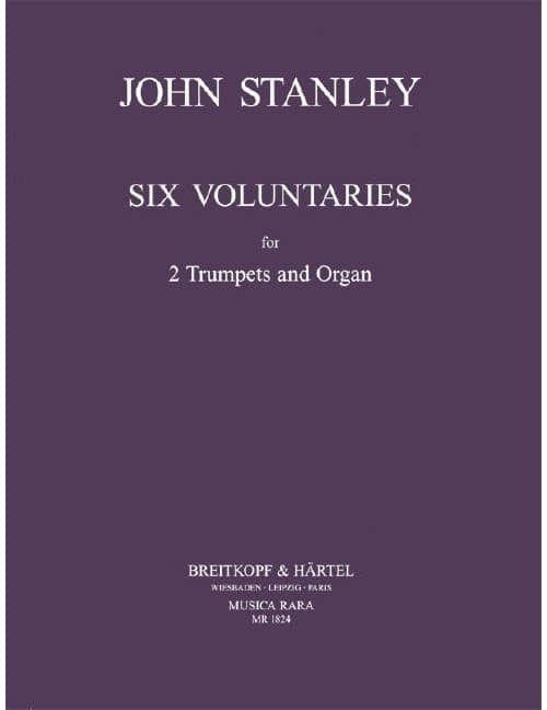EDITION BREITKOPF STANLEY JOHN - 6 VOLUNTARIES - 2 TRUMPET, ORGAN