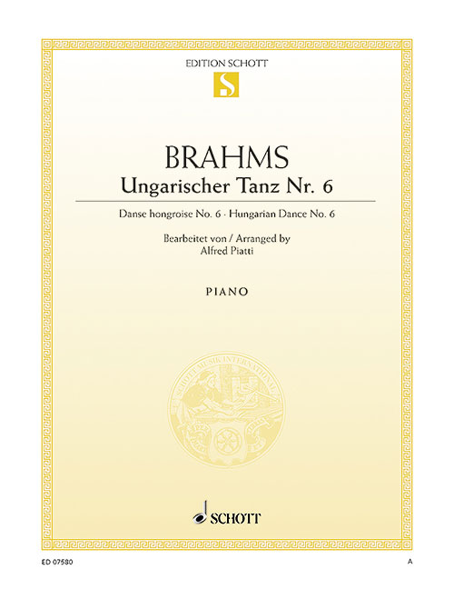 SCHOTT BRAHMS JOHANNES - HUNGARIAN DANCE NO.6 - CELLO AND PIANO