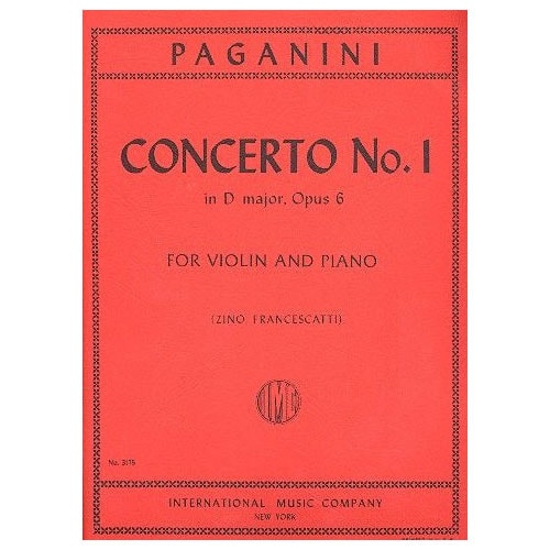 IMC PAGANINI NICCOLO - CONCERTO N°1 D MAJOR OP.6 - VIOLON & PIANO