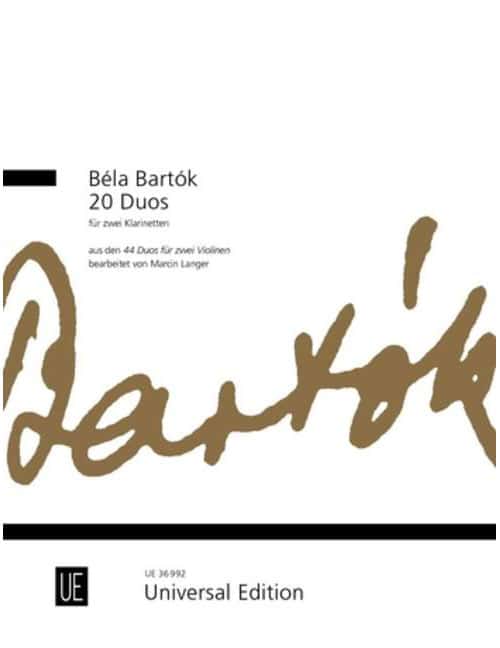 UNIVERSAL EDITION BARTOK BELA - 20 DUOS - 2 CLARINETTES