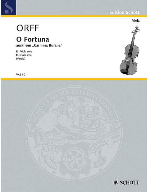 SCHOTT ORFF C. - O FORTUNA - ALTO