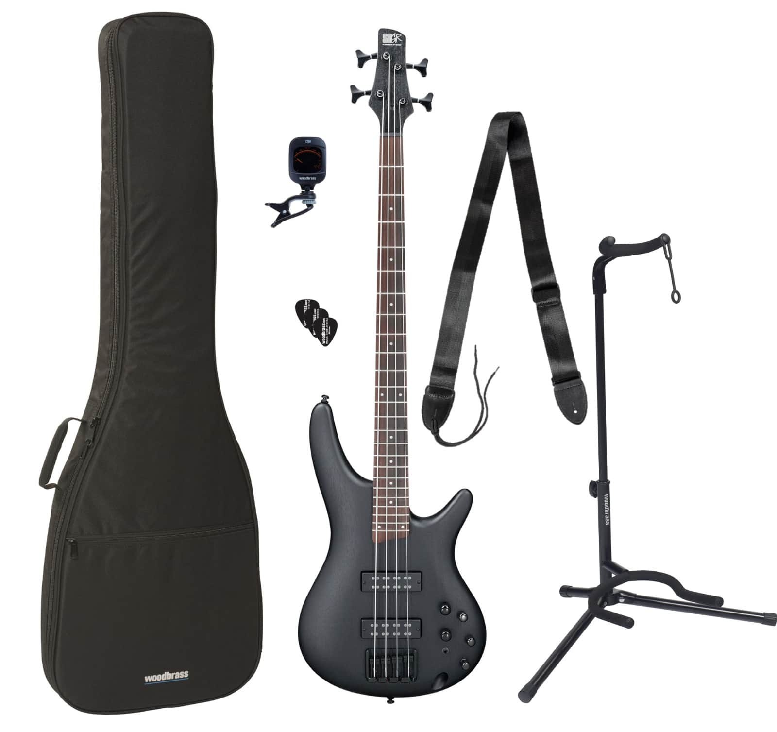 IBANEZ SR300EB-WK-WEATHERED BLACK + ACCESSORIES BUNDLE